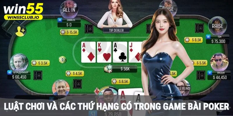 Luật chơi và các thứ hạng có trong game bài Poker 
